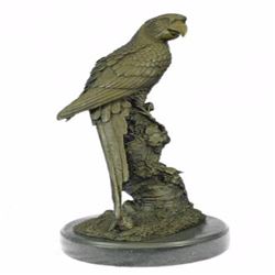 Parrot Bird on Tree Bronze Statue