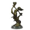 Image 2 : Sexy Nymph with Tulip Candle Holder Bronze Sculpture