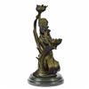 Image 4 : Sexy Nymph with Tulip Candle Holder Bronze Sculpture