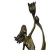 Image 6 : Sexy Nymph with Tulip Candle Holder Bronze Sculpture