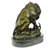 Image 4 : Lion and Snake Bronze Sculpture on Marble Base Statue