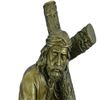 Image 2 : Jesus Carrying Cross Bronze Sculpture on Marble Base Figurine