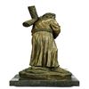 Image 8 : Jesus Carrying Cross Bronze Sculpture on Marble Base Figurine