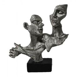 Two Gay Lover Bust Cold Cast Bronze Sculpture