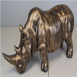 Charging Rhino Big Five Collector Safari Trophy Cold Cast Bronze Statue