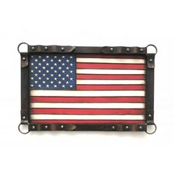 Effect American Flag Wall Mount Cold Cast Bronze Sculpture