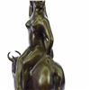 Image 6 : Abstract Mid Century Nude Girl With Bull Bronze Sculpture
