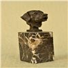 Image 3 : Labrador Retriever Head Bust Bronze Sculpture on Marble Base Figurine