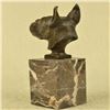 Image 5 : German English Boxer Bulldog Bronze Sculpture on Marble Base Statue