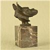 Image 6 : German English Boxer Bulldog Bronze Sculpture on Marble Base Statue