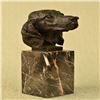 Image 3 : Bust Cocker Spaniel Dog Bronze Sculpture on Marble Base Figurine