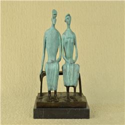 King and Queen Green Patina Bronze Sculpture