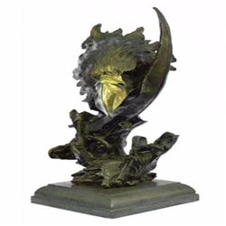 American Eagle on Marble Base Bronze Sculpture
