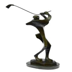 Abstract Golfer Modern Art Bronze Sculpture