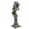 Image 1 : Guardian Angel Protecting Nude Woman Mythical Candelabra Bronze Sculpture