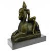 Image 1 : French Nude Nymph Resting on Sphinx Bronze Sculpture