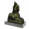 Image 4 : French Nude Nymph Resting on Sphinx Bronze Sculpture