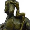 Image 7 : French Nude Nymph Resting on Sphinx Bronze Sculpture