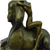 Image 8 : French Nude Nymph Resting on Sphinx Bronze Sculpture