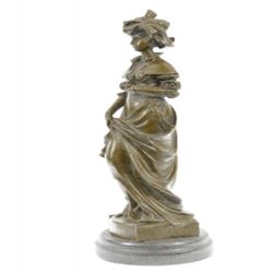 Classy Society Lady with Rose Bronze Sculpture