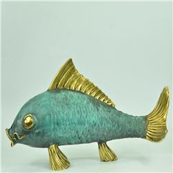 Sea Bass Colorful Fish Ocean Bronze Sculpture