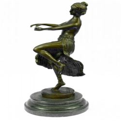 Dancer Bronze on Marble Base Figure