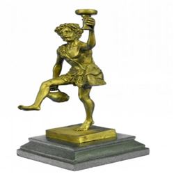Nude Male Boy Wine God Grapes Ecstasy Bronze Statue