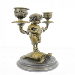 Candle Holder Candelabrum Bronze Figurine