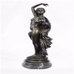 Nude Woman Nymph Goddess Bronze Sculpture