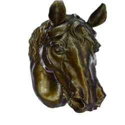 Detailed Horse Bust Wall Mount Bronze Sculpture