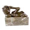 Image 1 : Naked Female on Rock Bronze Sculpture