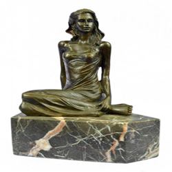 Erotic Female Sitting Bronze Sculpture