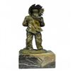 Image 3 : Indian with Feathered Headdress Holding an Ox Head Bronze Sculpture