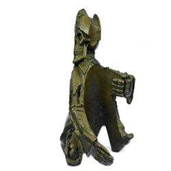 Pirate Skeleton Wine Holder Bronze Sculpture