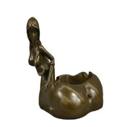 Nude Erotic Sexy Naked Ashtray Bronze Sculpture
