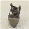 Image 4 : Nude Lady Skeletal Figural on Boat Bronze Ashtray Sculpture