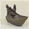 Image 5 : Nude Lady Skeletal Figural on Boat Bronze Ashtray Sculpture