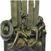 Image 6 : Skeleton with a Nymph Resting on a Chair Bronze Sculpture