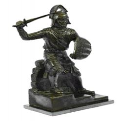 Bold Knight Warrior With Sword Bronze Statue