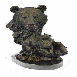 Black Bear Family Wildlife Edition Bronze Statue