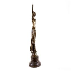 French Angel Standing on Rock Bronze Sculpture