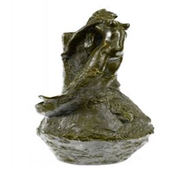 Nude Mermaid Vase Planter Bronze Sculpture