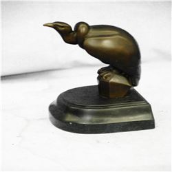 Vulture Bronze Sculpture on Marble Base Figurine