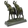 Image 2 : Two Walking African Elephants Bronze Sculpture