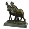Image 4 : Two Walking African Elephants Bronze Sculpture