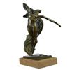 Image 1 : Nude Flag Dancer Bronze Sculpture on Marble Base Statue