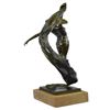 Image 4 : Nude Flag Dancer Bronze Sculpture on Marble Base Statue