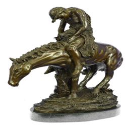 Indian on Horse a Tribute Bronze Sculpture