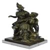 Image 1 : Roman Warrior With Child Bronze Sculpture on Marble Base Figurine