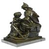 Image 2 : Roman Warrior With Child Bronze Sculpture on Marble Base Figurine